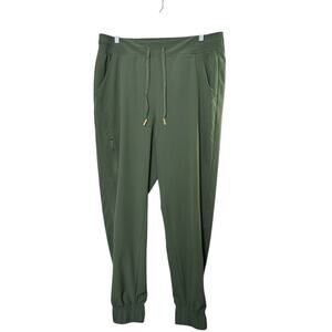 Eddie Bauer Green Lightweight Joggers Side Zip Cargo Pocket Womens Sz Large New